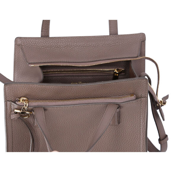 Salvatore Ferragamo Amy Handbag Gray Beige Leather Small Crossbody - Picture 8 of 8